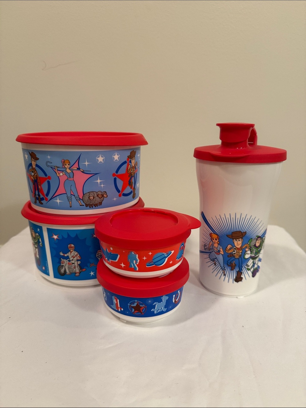 Tupperware Red and Blue Toy Story Character Food Storage Set